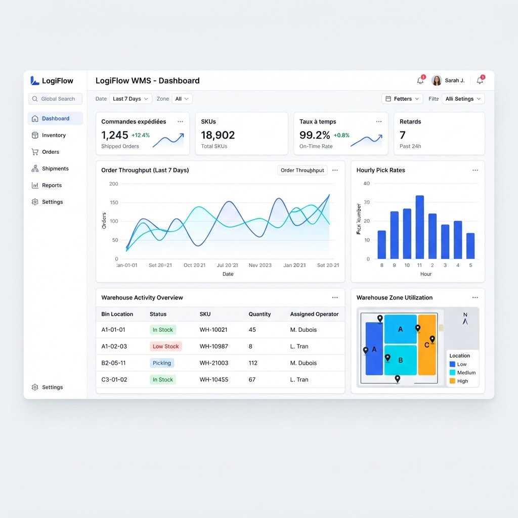 Tableau de bord analytique des stocks wmship